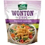 Fresh Gourmet Garlic Ginger Wonton Strips | Low Carb | Crunchy Snack and Salad Topper 3.5 Ounce, (Pack of 9)