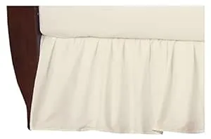 American Baby Company 100% Natural Cotton Percale Ruffled Crib Skirt, Cream, 52"L x 28"W + 13.5"