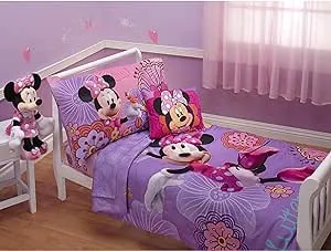 Disney - Minnie Mouse Fluttery Friends 4-Piece Toddler Bedding Set