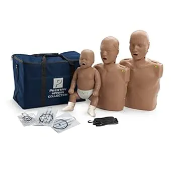 Prestan Collection of CPR Manikins (Adult, Child, & Infant), Dark Skin Tone