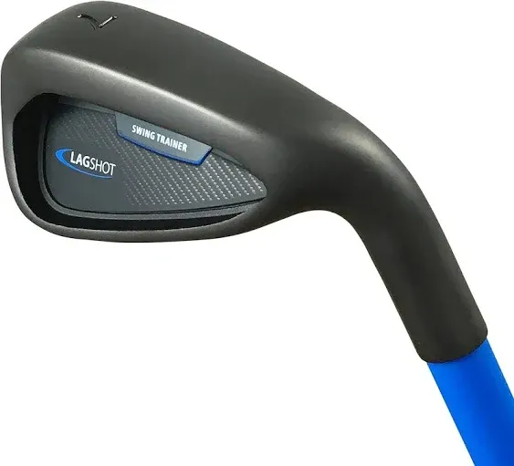 Lag Shot 7 Iron Golf Club Swing Trainer Stick for Right Handed Men, Black/Blue