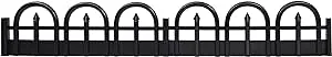 EasyFlex No-Dig Landscape Edging with Anchoring Spikes, 5 in. Tall Decorative Wrought Iron-Look Fence Garden Border, 60 Foot Kit, Black (3601-60C)