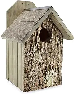 Uncle Dunkels Premium Screech Owl House; Rustic Handmade Owl Nesting Box