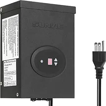 SUNVIE 300W Low Voltage Transformer for Landscape Lighting with Timer and Photocell Sensor Waterproof Power Supply for Landscape Lights Path Lights Outdoor Spotlight 120V AC to 12V /14V AC(ETL Listed)