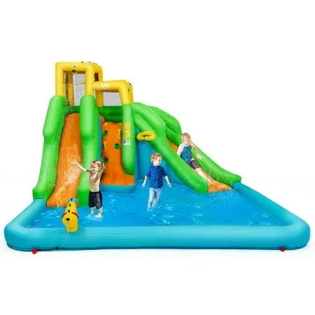 Costway Inflatable Water Park Bounce House Climbing Wall