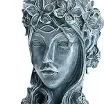 Sungmor Creative Goddess Head Planter Statue for Garden Ornaments