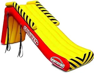 SportsStuff Spillway Dock Slide, Boat Slide, Inflatable Pontoon Slide, Yellow, Red Large