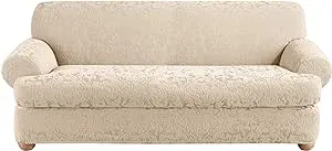 SureFit Stretch Jacquard Damask 2 Piece Sofa Slipcover