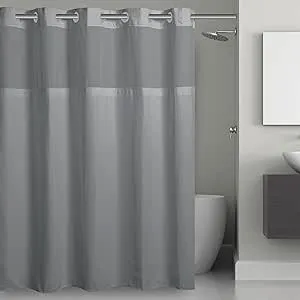 Hookless Microfiber Shower Curtain, Size: 71X74, Frost Gray