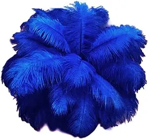 Moonlight Feather | 100 Pieces - 6-8" Royal Blue Wholesale Ostrich Drabs Feathers (Bulk) Party Centerpiece Wedding Supplier