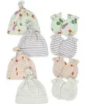 Gerber 8-Piece Baby Neutral Happy Veggies No Scratch Mittens & Caps Set