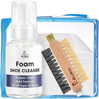 Shoe Cleaner, Rich Foam Clean 80Pairs, Suede Shoe Cleaner, Leather Cleaner, Sneaker Cleaner Kit, Shoe Cleaning Kit with Brush Towel, (clear)