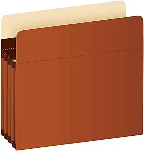 Pendaflex Expanding Accordion File Pockets, Extra Durable, Expands 3.5", Letter size, Reinforced with DuPont Tyvek Material, 10/Box (15421), Brown