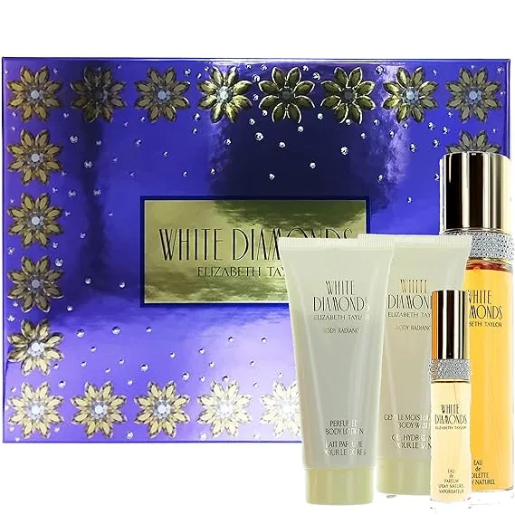 Elizabeth Taylor White Diamonds, 4 Piece Gift Set women with Body Wash