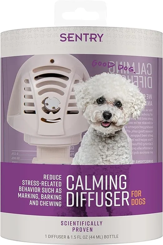 Sentry Calming Diffuser for Dogs, Plug-in Dog Pheromone Diffuser, Reduces Barking, Chewing, Anxiousness, and Other Stress-Induced Behaviors, 30-Day Release