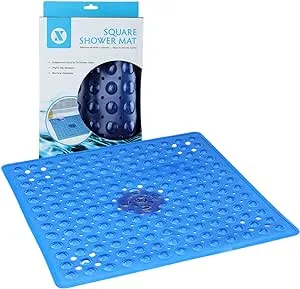 SlipX Solutions Square Shower Mat - Blue - 21 x 21 in