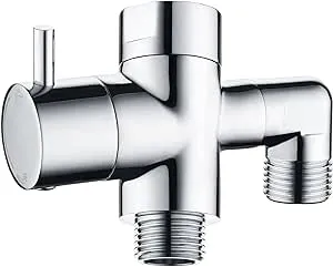 BRIGHT SHOWERS Brass Shower Arm Diverter Valve for Hand held Showerhead and Fixed Spray Head, 3-Way Shower Head Diverter Valve, Chrome