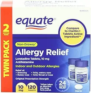 Equate - Allergy Relief, Loratadine 10 mg, 120 Tablets