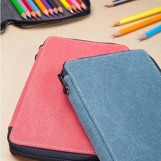 Speedball Art Products 258480 48 Pencil Storage Canvas Pencil Case, Steel Blue