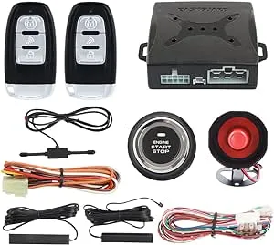 EASYGUARD EC003 Smart Key PKE Passive Keyless Entry Car Alarm System Push Start Button Remote Engine Start Remote Trunk Release DC12V