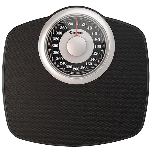 Adamson A25 Scales for Body Weight - Up to 400 LB - New Version - 5.3" Dial on 12.4" x 12" Platform - Anti-Skid Rubber Surface - High Precision Bathroom Scale Analog - Durable with 20-Year Assurance