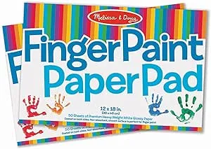 Melissa & Doug Finger Paint Paper Pad (12 x 18 inches) - 50 Sheets, 2-Pack - FSC Certified