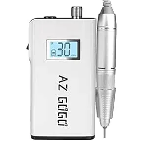 Professional Nail Drill Machine, AZ GOGO 30000RPM Cordless Portable Nail Drills for Acrylic Gel Nails - New Upgraded Electric E File with LCD Display