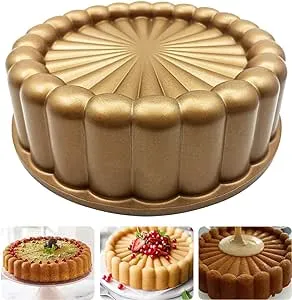 WBJKZJD Charlotte Cake Mold, 9 inch Cake Pan Aluminium Kitchen Accessories Decoration Christmas Wedding Valentine’s 3D Charlotte Cake Pan (Flower