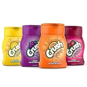 CRUSH Crush, Variety Pack, Liquid Water Enhancer – New, Better Taste (4 Bottles, Makes 96 Flavored Water Drinks) 1.62 Fl Oz (Pack of 1)