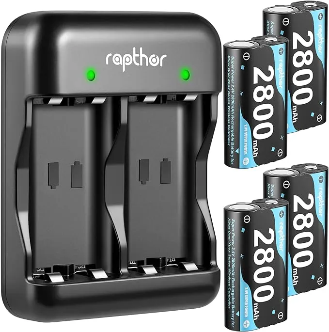 rapthor 2800mah Rechargeable Controller Battery Pack for Xbox One/Xbox Series X/Xbox One S/Xbox One X/Xbox One Elite