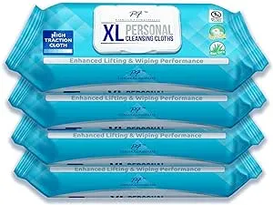 HIGH TRACTION XL UBER THICK Adult WIpes Wash Cloths, LARGE, & STRONG (4 packs x 56 wipes = 224 wipes)