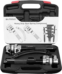 BILITOOLS 2-Piece Coil Spring Compressor Tool Heavy Duty Macpherson Strut Spring Compressor Set with Safety Jaws and Holder, Max B1F91604