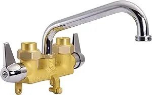 Design House 558049 Ashland Laundry Tub 2-Handle Utility Faucet in Rough Brass, 8-12", Polished Chrome