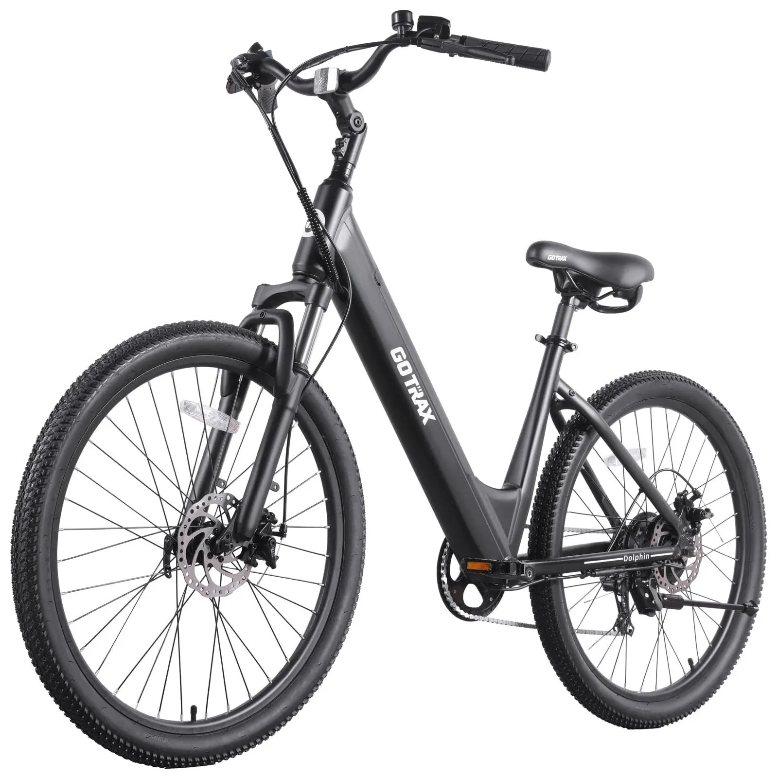 Gotrax 26" Electric Bike, Max Range 30Miles(Pedal-assist1) & 15.5/20Mph Power by 250/350W, 3 Riding Modes & Adjustable Seat, 7-Speed & Front Shock