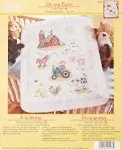 Bucilla On The Farm Crib Cover Stamped Cross Stitch Kit