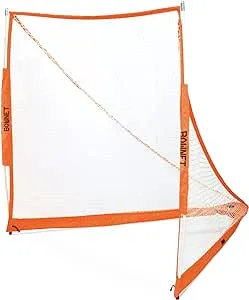 Bownet Official Full Size Portable Lacrosse Goal Net (6' x 6') Durable, Collapsible, and Portable Lacrosse Goals - Great Sports Equipment for Indoor and Outdoor Practice, Multicolor, One Size (BowLAX)