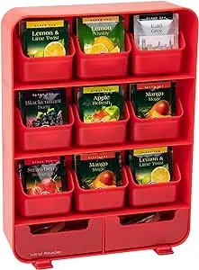 Mind Reader 'Baggy' 9 Drawer Tea Bag And Accessory Holder, Red