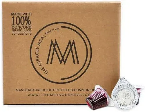 The Miracle Meal Prefilled Communion Cups and Wafer Set Box of 100