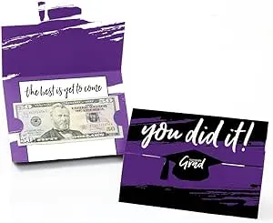 Big Dot of Happiness Purple Grad - Best is Yet to Come - Purple Graduation Party Money And Gift Card Holders - Set of 8