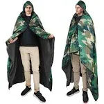 Catalonia Camo Picnic Blankets, Waterproof Outdoor Blanket, Camping Waterproof Blanket, Hooded Blanket Poncho, Windproof Sport Blankets, Warm for