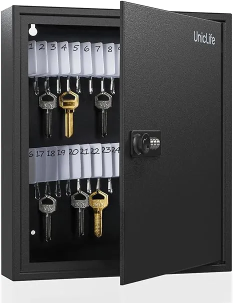 60-Key Slotted Key Cabinet with Combination Lock