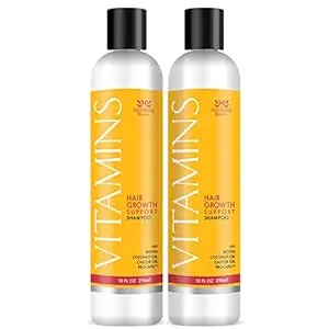 NOURISH Beaute Vitamins Shampoo for Hair Loss that Promotes Hair Regrowth, Volume and Thickening with Biotin, DHT Blockers, Antioxidants, Oils and Extracts, For Men and Women, 10 Oz(Pack of 2)