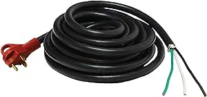 VALTERRA Mighty Cord A10-3025END RV Power Cord 25', One End for Hard Wiring