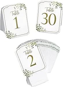 Wedding Table Numbers 1-30 Freestanding Tent Style Cafe Party Decorations