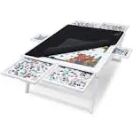 Jumbl 1500 Piece Puzzle Board, 27” x 35” Jigsaw Puzzle Table &amp; Trays, White