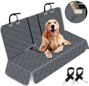 Yuntec Dog Car Cover for Back Seat Pet Seat Cover Protector Waterproof Bench Car Seat Cover, Nonslip Rear Seat Cover Fits Middle