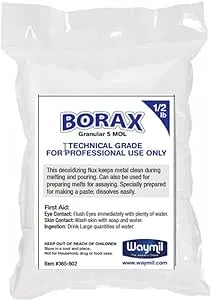 Borax Flux for Melting Gold Silver, 1/2 Pound (8oz), Crucible Glaze for Jewelry Casting