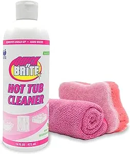 Quick N Brite Heavy Duty Hot Tub Cleaner Kit - Non-abrasive Cleaning Gel with Sponge and Cloth, 16 oz. (Packaging May Vary)