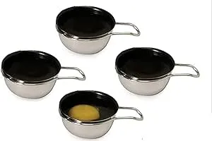 4 Pc Replacement Egg Cups Nonstick Coating - Black