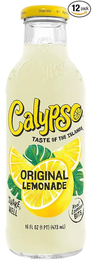Calypso Lemonades | Made with Real Fruit and Natural Flavors | Original Lemonade, 16 Fl Oz (Pack of 12)